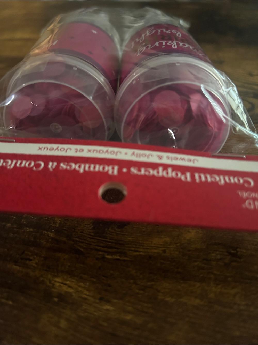 Confetti Poppers - Pink Sparkle Party Push-Pop Set-“Making Spirits Bright” - Picture 6 of 6